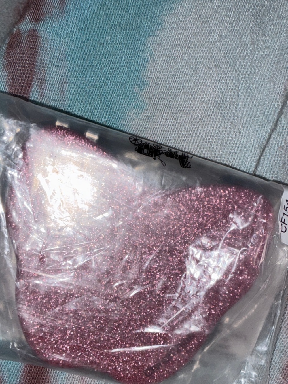 Coach Pink Glitter Card Holder with Logo Tag - Picture 3 of 4